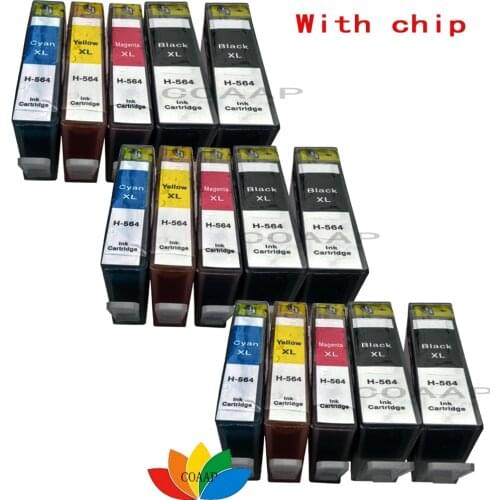 15 Pack Compatible Ink Cartridge For HP 564XL Black/Color Deskjet 3520 3070a 3522 3526 3521 Printer