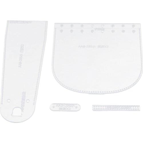 4pcs Acrylic Leather Templates Cutting Template Positioning Ruler