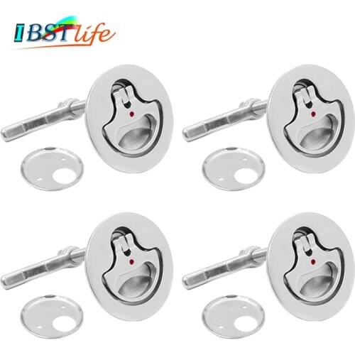4PCS Marine Grade SS316 Cam Latch Flush Pull Deck Latch Lift Handle with Back Plate Boat Hardware Accessories