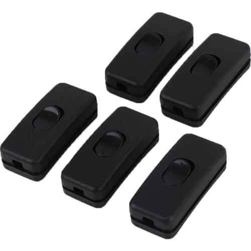 5pcs/lot ON/OFF Inline Switch Black Inline Table Lamp Desk Light Cord Cable Switch 110-250V