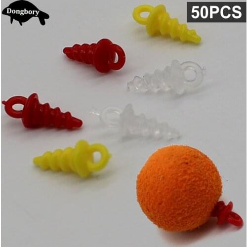 50PCS Carp Fishing Boilies Stop Bait Screw Fishing Bait Holder Carp Bait Boilies Insert Micro D-Rig Chod Rigs Tackle Accessories