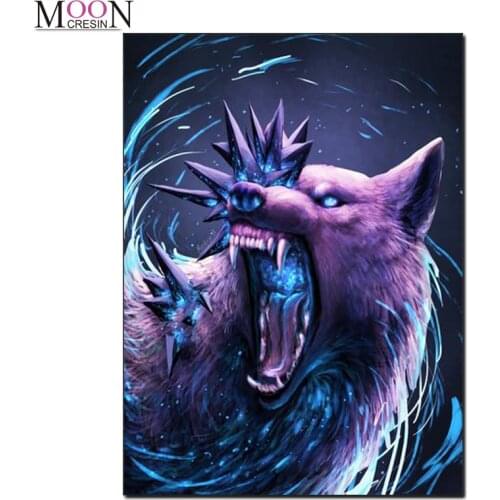 Diy Diamond Painting Wolf God Animals Embroidery Cross Stitch Mosaic Full Square Round Drill Rhinestones Home Decor Needlework