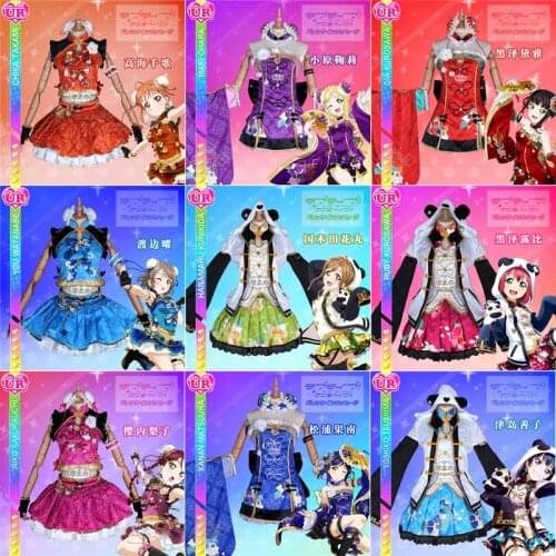 Anime Lovelive!Aqours Cheongsam Awaken All Members Dia Riko Ruby Mari You Cosplay Costume Lolita Dress Halloween Suit For Women