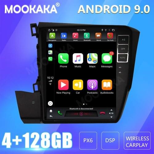 For Honda Civic 2012 2013 2014 2015 Car Radio Screen GPS Navigation 128GB Android CARPLAY Multimedia Player Audio
