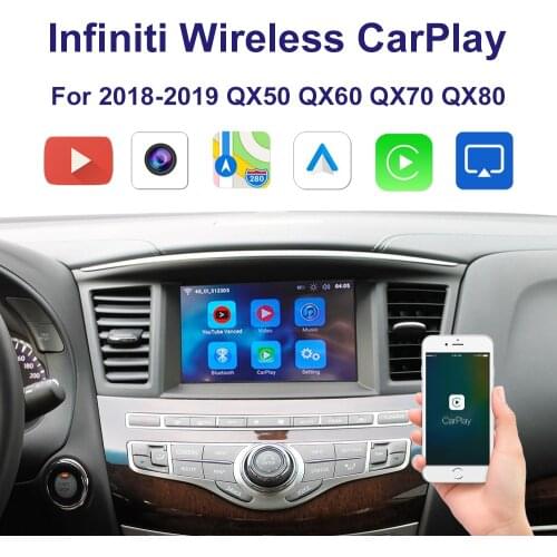 Wrieless Car Carplay interface support Iphone Android Auto Youtube video For 2018-2019 Infiniti QX50 QX60 QX70 QX80