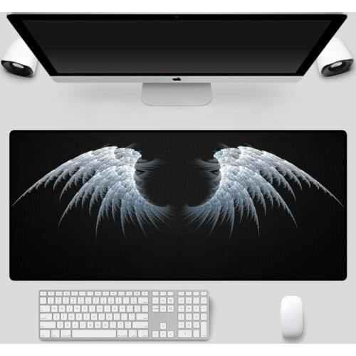 Mairuige Large Mouse Pad Angel Wings Pattern Mouse Pad Gamer Keyboard Laptop PC Desk Pad Gaming Mouse Pad Gaming Desk