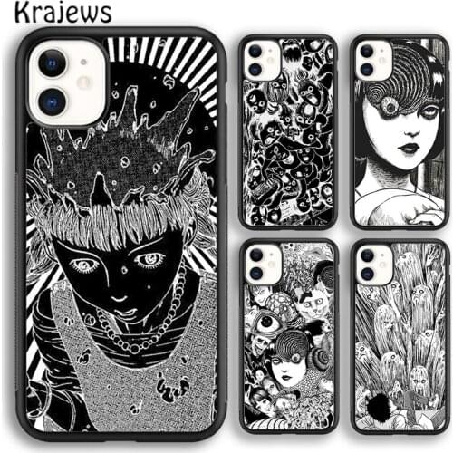 Krajews Anime Japan Junji Ito Tees Horror Soft Phone Case Cover For iPhone 5 SE 6s 7 8 plus X XR XS 11 12 pro max Samsung S9 S10