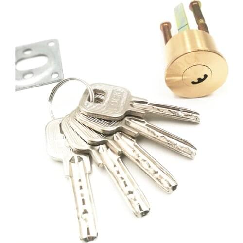 2PCS Universal type Pure Copper Door Lock Cylinder with 5 Key Rotary Switch for Door Lock Cylinder Replacement Parts Hardware