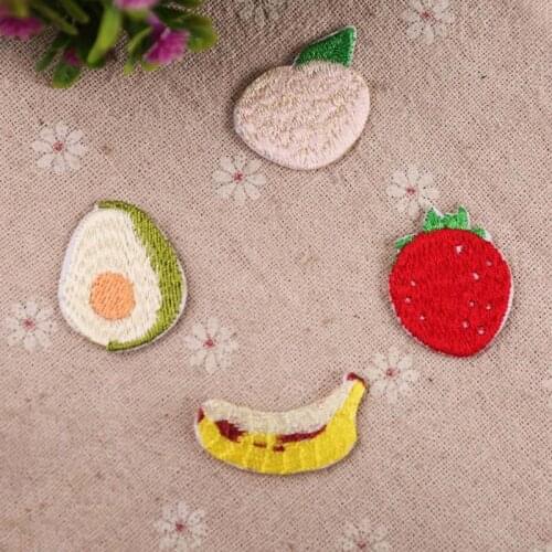 Fruits Strawberry Patches for Clothing Iron on Patches for kids girl woman Clothes Repair hole Embroidery Patch Stripes Badges