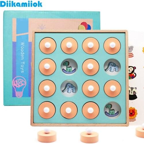Hot Kids Wooden 3D Puzzle Memory Match Chess Baby Early Educational Toys for Children Thinking Training Family Party Casual Game