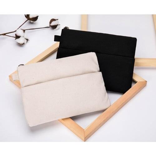 Canvas bag womens clutch Korean storage bag simple bag medium bag Harajuku cosmetic bag