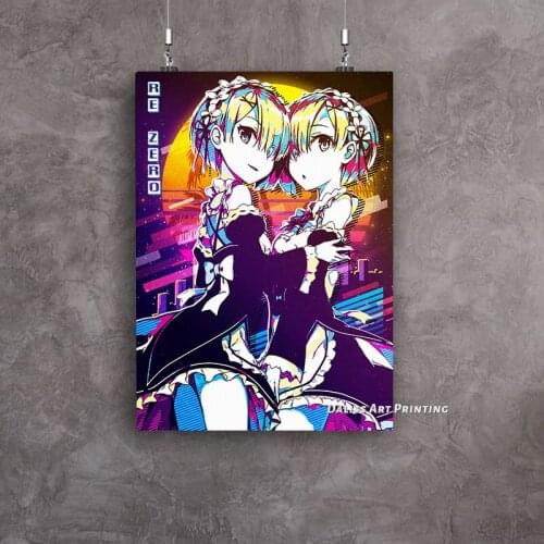 Canvas Anime rezero retro Pictures Home Decoration Paintings Poster HD Prints Wall Art Modular Living Room Framed