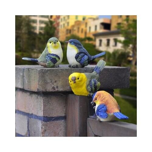 4PC Resin simulation bird statue Outdoor garden gardening courtyard balcony home decoration sculpture Wine cabinet decorations