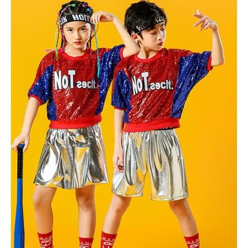 Girl Modern Dancing Costume High Quality Hip Hop Jazz Dance Clothes Set For Girls Kids Jazz Dance Stage Performance Clothes