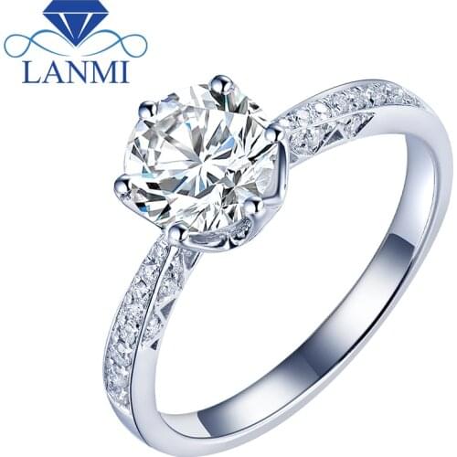 LANMI Girl Moissanite Ring Wholesale MOQ 10pcs S925 Sterling Silver Natural 0.5ct 1ct 2ct Moissanite Rings For Women Anniversary