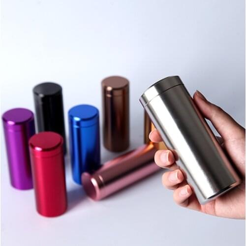 Metal Cans Tea Pots Mini Caddy Small Sealed Canisters Portable Travel Tea Box Titanium Stainless Steel Tea Tank Box Tea Storage