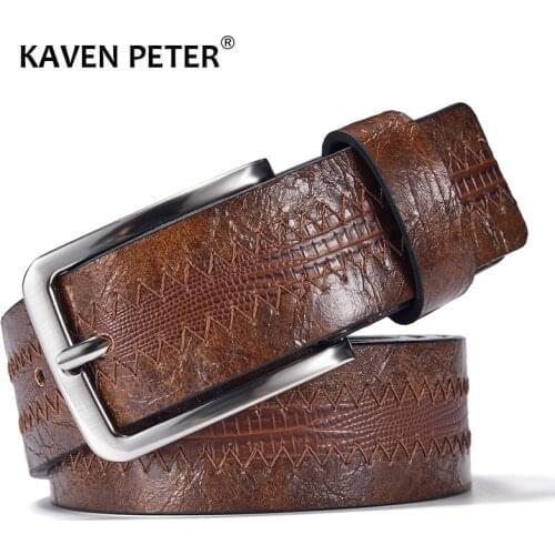 Fashion Mens Casual Leather Belt With Lizard Pattern High Quality Cowhide Pin Buckle Belt New Design Drop Shipping