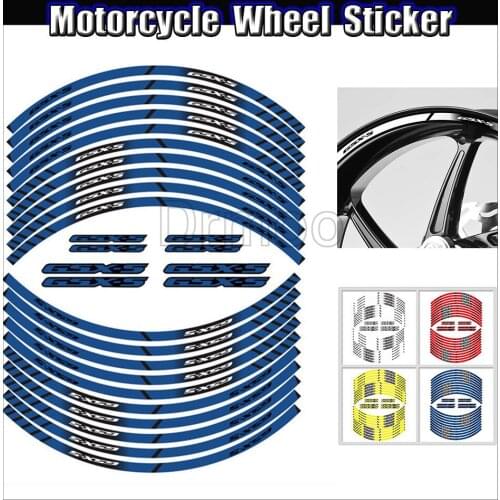 Motorcycle Wheel 16 PCS Stickers Motocross Reflective Waterporof Decals Rim Strip For Suzuki GSXS750 750Z GSXS1000 ABS
