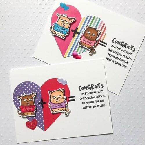 Mr.Right Congrats Metal Cutting Dies & Coordinating Stamp For Scrapbooking Craft Embossing Stencil Die Cut Card Making