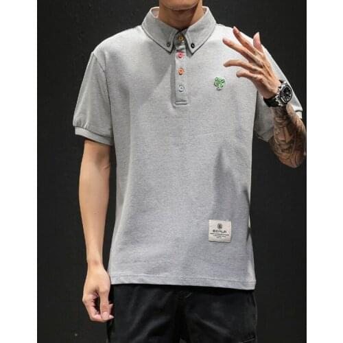 Polo Hot Sale Men Shirts 2020 New China Popular Gray Polos Fashion Short Sleeve Green Embroidery Summer Clothes M-5XL D886