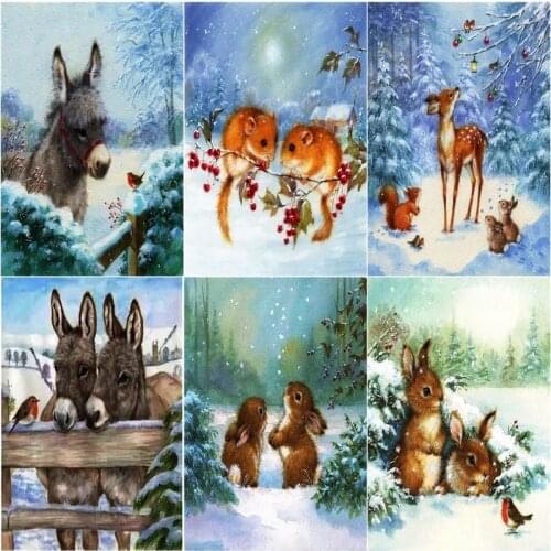 GATYZTORY Donkey Painting By Numbers On Canvas For Adults Animal DIY Kits Acrylic Paint Oil Picture Rabbit Drawing Coloring By N