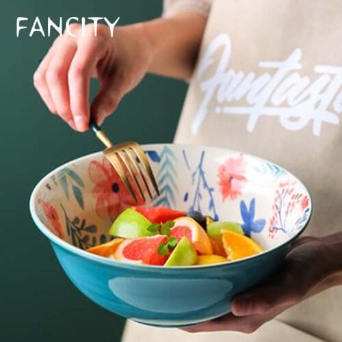 FANCITY Japanese dishes set household creative personality ceramic noodle soup bowl dinner bowl salad bowl dish plate