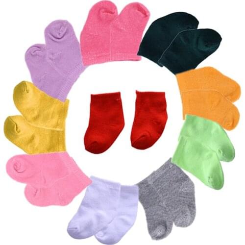 12 Solid Color Socks Accessories for 18 inch American Girl Doll/43cm Baby Born Doll For Girls Birthday Gifts