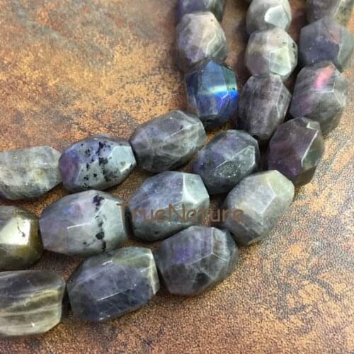 Wholesale Labradorites Nugget Beads Fashion Full Strands Faceted Nugget Free Form Shape Jewelry In 13*18 mm BE6529