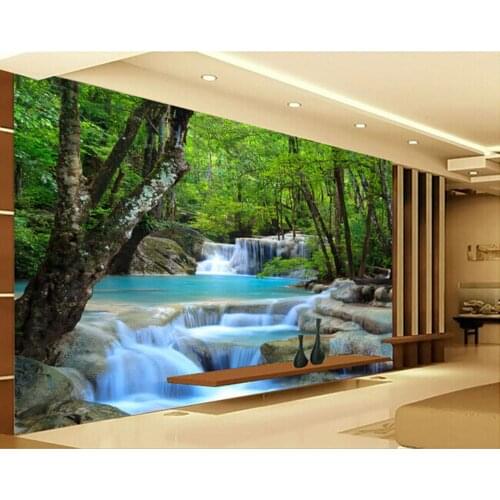 Custom photo Wallpapers,3D forest falls natural landscape for living room bedroom TV background wall waterproof papel de parede