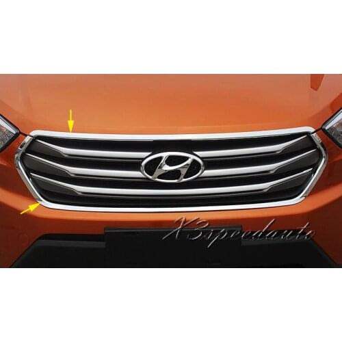 For Hyundai IX25 Creta 2014-17 Grill Grille Trim Cover 2pcs Chromed Car-styling
