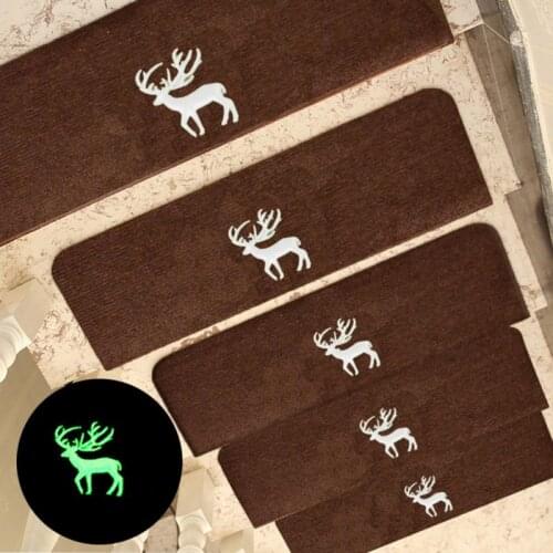 5PCS Glow in NIght Self-adhesive Stair Tread Carpet Stair Mat Anti-Skid Step Rugs Safety Floor Protector Mats Indoor Warm Pad
