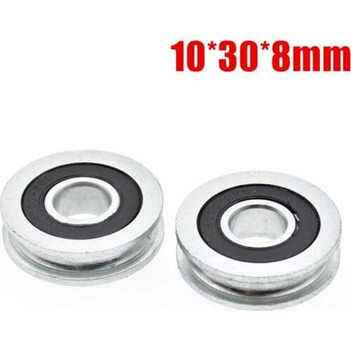1pcs 10*30*8mm U-groove bearing pulley with grooved non-standard concave wheel, guide wheel for 5mm diameter wire rope/track