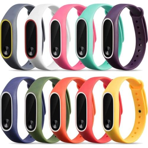 Gosear 10 PCS Silicone Replacement Wristband Strap Bracelet Band for Xiaomi Xiomi Xiao Mi Band Miband 2 II Band2 Accessories
