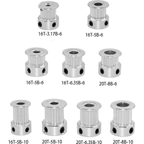 3D printer synchronous wheel 2GT bandwidth 6 10MM16 20 tooth inner hole 5 6 8 6.35 transmission wheel synchronous wheel