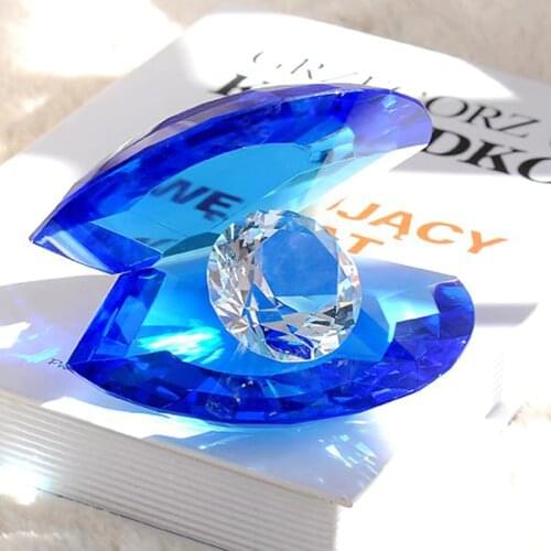 Beautiful Unique Crystal Glass Oyster Crystal Sea Shell Figurines Valentines Days Souvenirs
