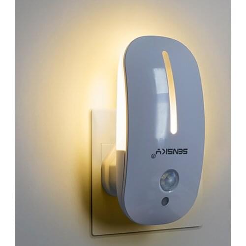 LED Night Light- Sensky BS126 PIR Motion Sensor LED Night Light, Plug in Wall Natural White Night Lights for Kid Bedroom