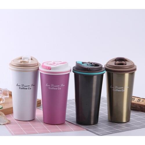 500ML Portable Double Stainless Steel Vacuum Flasks Thermos Mug Coffee Cup with Lid Thermocup Seal Car Mug Tumbler Water Bottle
