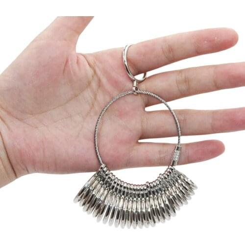 NIUPIKA Stainless Steel Finger Sizer Measuring Ring Tool, Size 1-13 with Half Size 27 Pcs