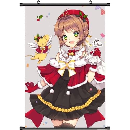 Japanese Anime Card Captor Kinomoto Fujitaka & KINOMOTO TOUYA & KINOMOTO SAKURA Home Decor Wall Scroll Poster Decorative Picture