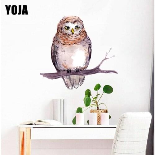 YOJA 45.9×43.5CM Watercolor Cartoon Owl Childrens Bedroom Wall Stickers Mural Home Decor Accessories 8WS0241