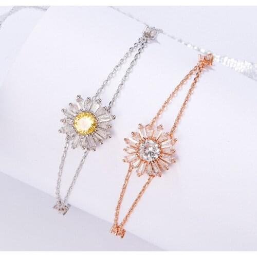 The new version of Seiko sunflowers crystal bracelet jewelry female