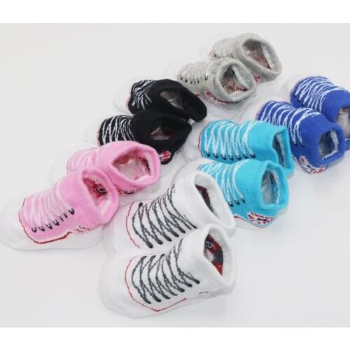 1 pair Non-slip rubber-soled Cartoon Baby Socks Newborn Unisex Anti-slip Shoes Boots Wholesale Dropship