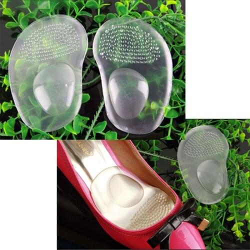 1 Pair Half Insole Silicone Gel Arch Support Cushion Front Feet Shoe Pads Massager Foot Care Tool Reusable Insole Cushion