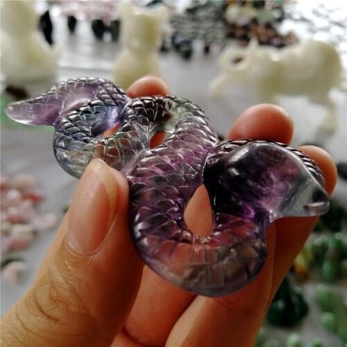 1pcs Gemstones natural quartz crystals chakra stone fluorite unique halloween gift snake декор комнаты