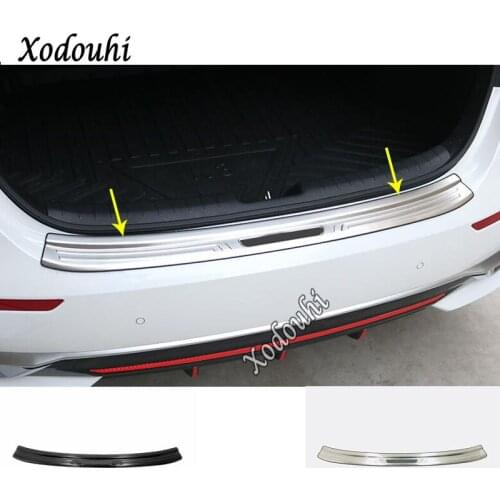 Car Rear Bumper Trunk Threshold Door Sill Outer Protector Cover Trim Stainless Steel 1pcs For Kia K3 Forte Cerato 2019 2020