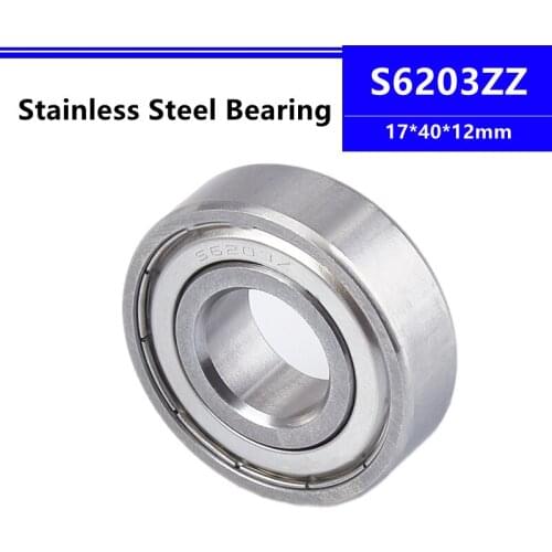 10pcs/20pcs S6203ZZ 17*40*12mm Stainless Steel Deep Groove Ball Bearing 17x40x12mm SB6203ZZ S6203 S6203-2Z