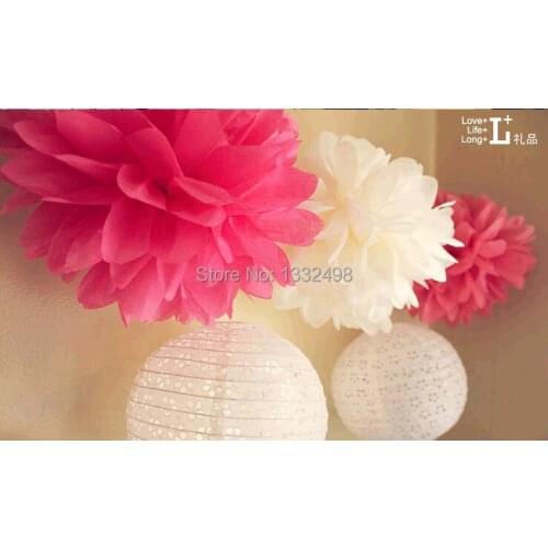 100 pcs All Colors 14 " 35CM Tissue Paper Pom Poms Paper Garden Party Supplies Decor Paper Flower Wedding Decoration baby shower