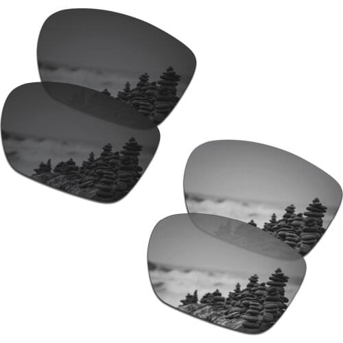 SmartVLT 2 Pairs Polarized Sunglasses Replacement Lenses for Oakley Twoface XL Stealth Black and Silver Titanium