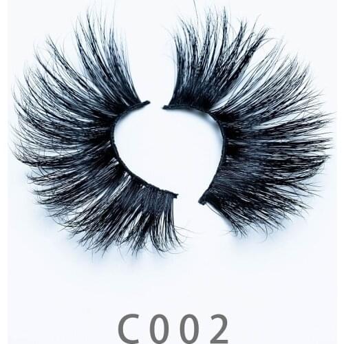 30mm C 002 5D Fluffy Long Mink Lashes Natural Strip Makeup Eyelashes Cruelty Free Eye Lashes Cross Full Volume False Eyelashes