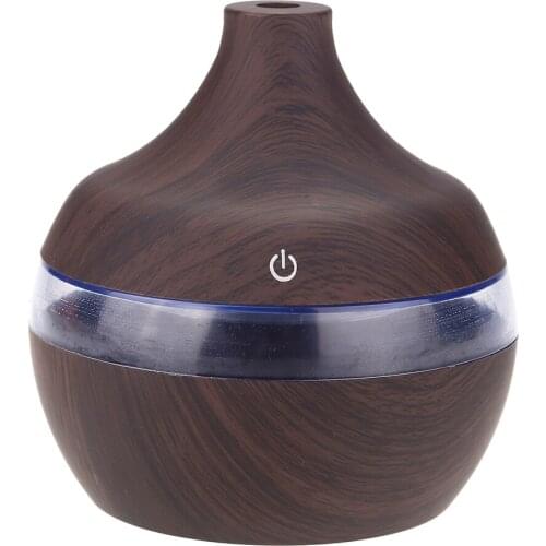 300ml Electric Humidifier Essential Aroma Oil Diffuser Ultrasonic Wood Grain Air Humidifier USB Wood Grain Mist Maker LED Light